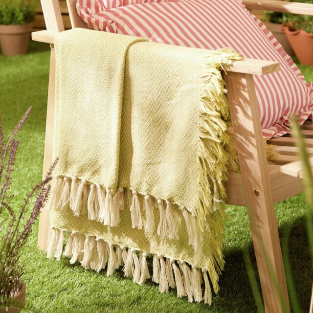 Wylder Wisley Herringbone Throw Yellow - 130x180cm - image 1
