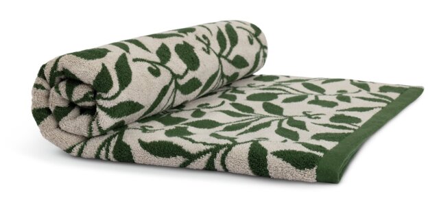 Habitat x Morris & Co. Rosehip Bath Sheet - Green -150x100cm - image 1
