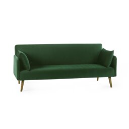 Julian Bowen Andi Fabric Sofa Bed Light Wood Feet - Green - thumbnail 2