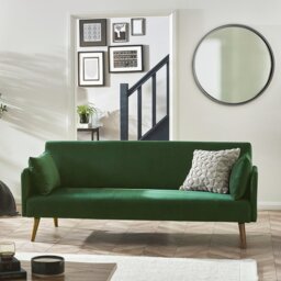 Julian Bowen Andi Fabric Sofa Bed Light Wood Feet - Green