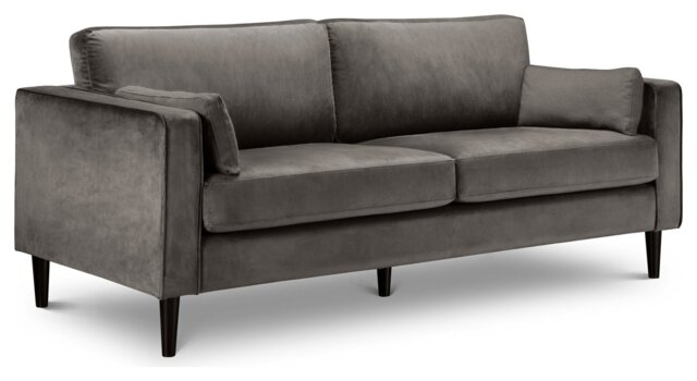 Julian Bowen Hayward Velvet 3 Seater Sofa - Grey - image 1