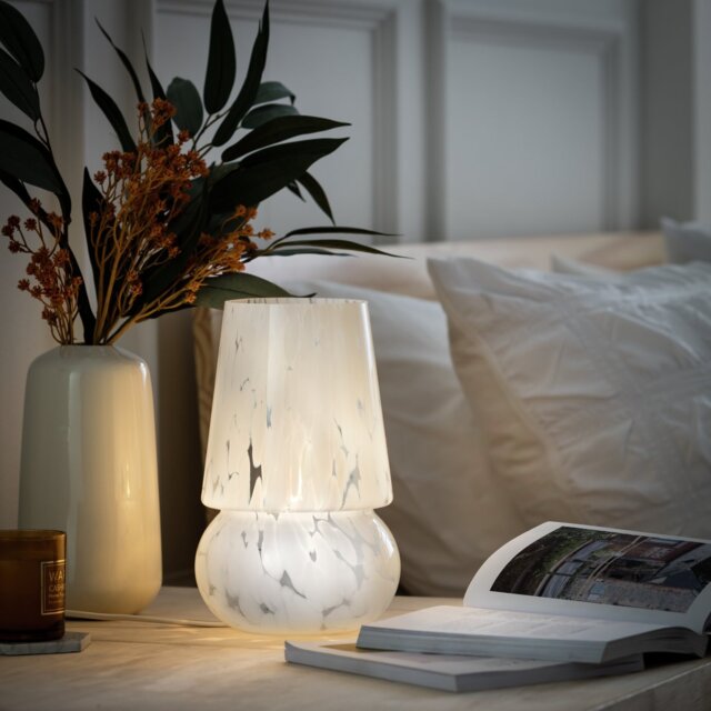 Habitat Rahnn Confetti Glass Table Lamp - White - image 1