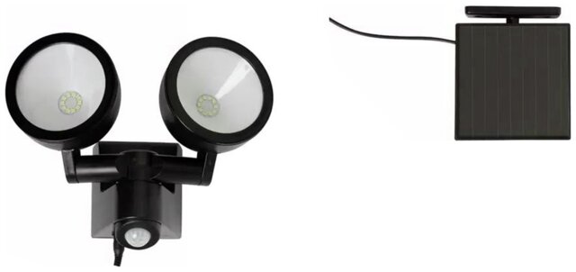White Plastic Outdoor Solar Twin Spotlight - image 1