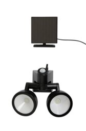 White Plastic Outdoor Solar Twin Spotlight - thumbnail 2