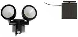 White Plastic Outdoor Solar Twin Spotlight - thumbnail 1