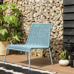 Habitat Sona Rattan Effect Garden Chair - Blue - thumbnail 1