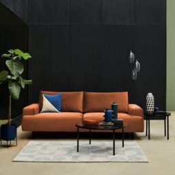 Habitat Julien Velvet 3 Seater Sofa - Orange - thumbnail 2