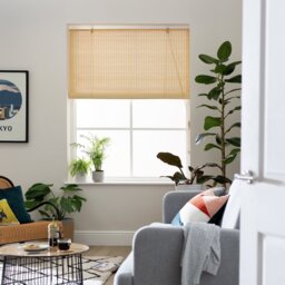 Little Black Book Bamboo Natural Roller Blind - 120cm - thumbnail 1