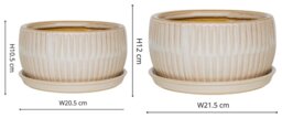 Ivyline Round Bonsai Planter Set of 2 - White - thumbnail 2