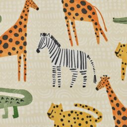 Habitat Kids Safari Print Blackout Eyelet Curtains - Cream - 168x137cm - thumbnail 2