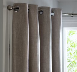 Habitat Thermal Blackout Linen Look Eyelet Curtains - Oatmeal - 117x137cm