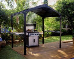 Palram Canopia Black Garden Austin BBQ Gazebo 6 x 8ft - thumbnail 2