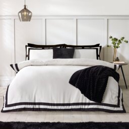 Catherine Lansfield Soft Mono Panel Cream Bedding Set-Double - thumbnail 1