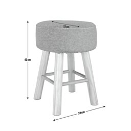 Habitat Sophie Small Fabric Stool - Charcoal - thumbnail 2