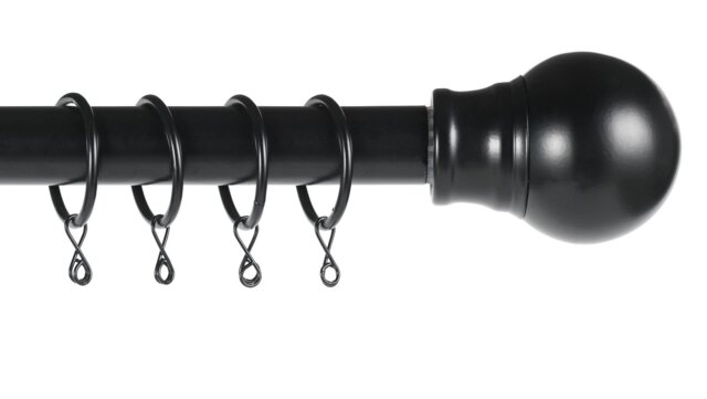 Argos Home Black Extendable Curtain Pole - 110 cm - 300 cm - image 1
