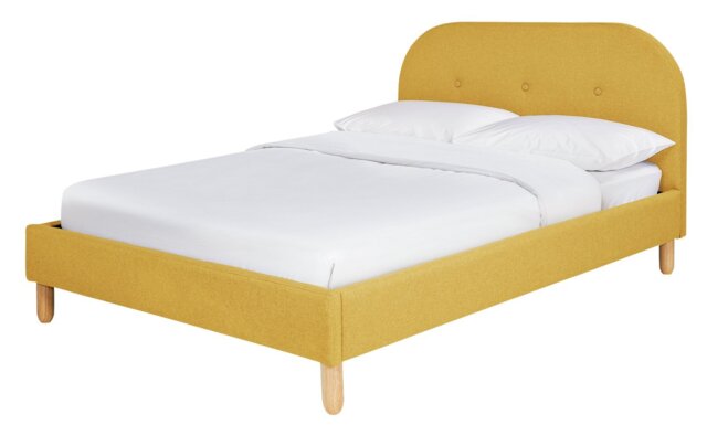 Habitat Elin Small Double Fabric Bed Frame - Yellow