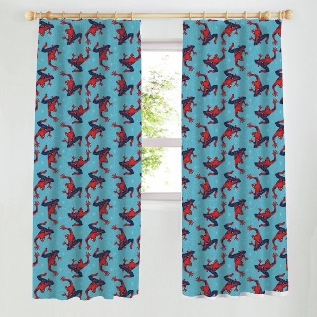 Marvel Spider Man Kids Pencil Pleat Curtains - Blue - 168x183cm - image 1