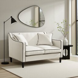 Argos Home Cortina Fabric 2 Seater Sofa - White - thumbnail 1