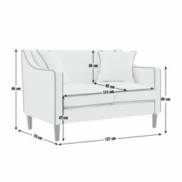 Argos Home Cortina Fabric 2 Seater Sofa - White - thumbnail 2