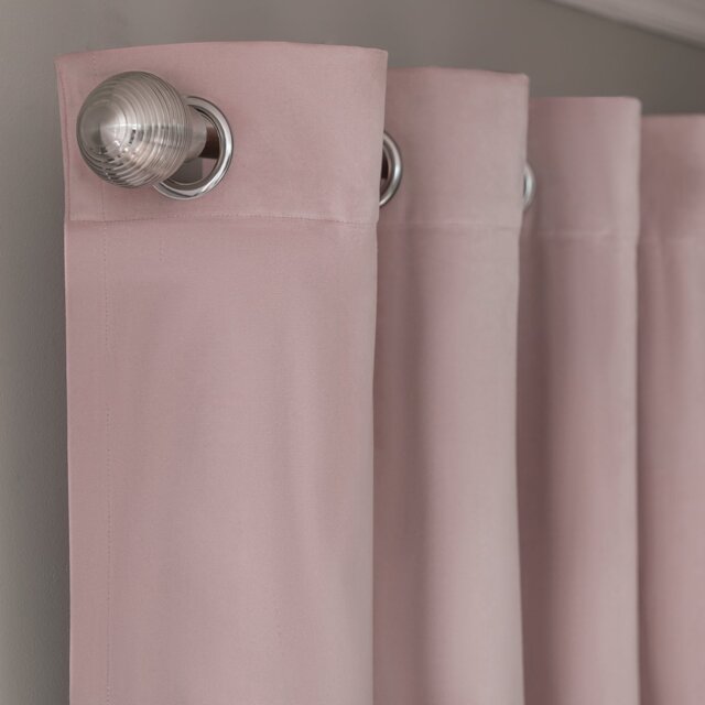 Habitat Dimout Velvet Eyelet Curtains - Blush Pink - 168x229cm - image 1