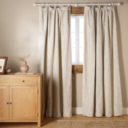 Argos Home Foliage Jacquard Pencil Pleat Curtains - Cream -168x229cm