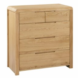 Julian Bowen Curve 5 Drawer Chest - Light Oak - thumbnail 2
