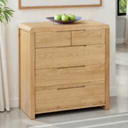 Julian Bowen Curve 5 Drawer Chest - Light Oak - thumbnail 1