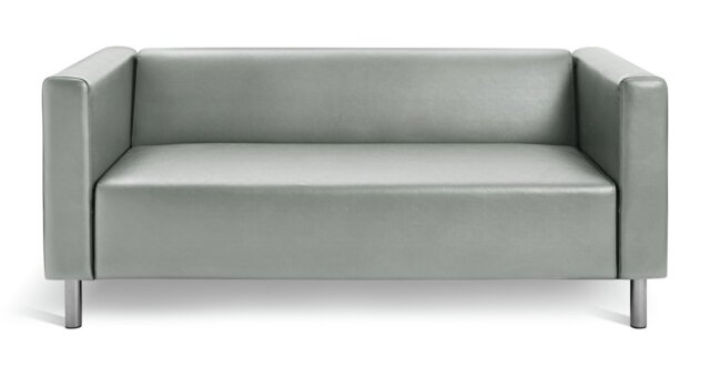 Argos Home Moda Faux Leather 3 Seater Sofa - Grey - image 1