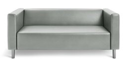 Argos Home Moda Faux Leather 3 Seater Sofa - Grey - thumbnail 1