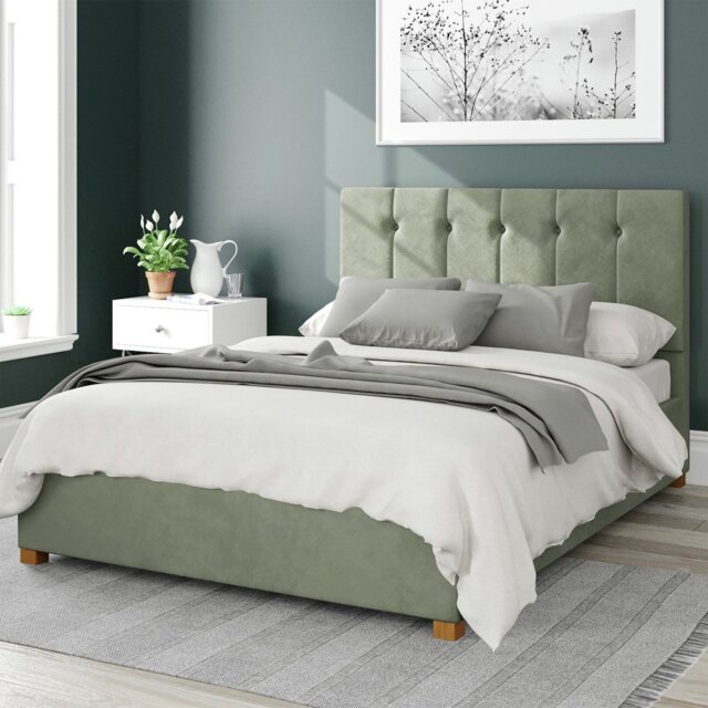 LLB Estella Velvet Superking Ottoman Bedframe - Duck Egg - image 1