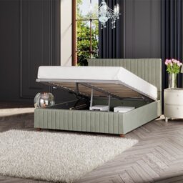 LLB Estella Velvet Superking Ottoman Bedframe - Duck Egg - thumbnail 2