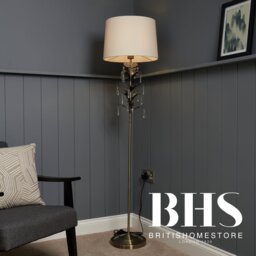 BHS Josefine Leaf Metal Floor Lamp - Brass - thumbnail 2