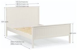 Julian Bowen Maine Double Bed Frame - White - thumbnail 2