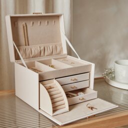 Argos Home Large Cream Jewellery Box with 3 Drawers - thumbnail 2