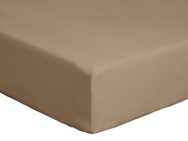 Habitat Cotton Rich 180 TC Taupe Fitted Sheet - King size - image 1