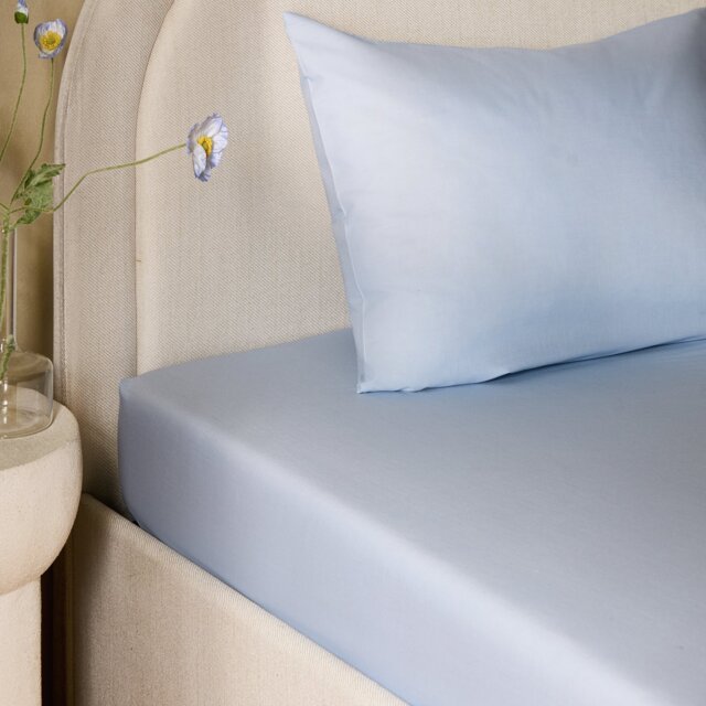 Habitat Plain Pale Blue Fitted Sheet - Single - image 1