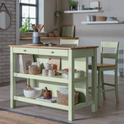 Argos Home Chicago Wooden 2 Seater Bar Island - Sage - thumbnail 1