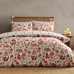 Catherine Lansfield Woodland Gonks Beige Bedding Set- Single - thumbnail 1