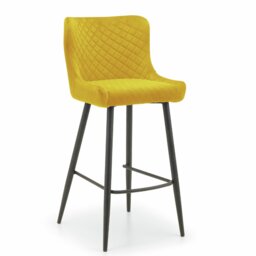 Julian Bowen Luxe Velvet Bar Stool - Mustard - thumbnail 2