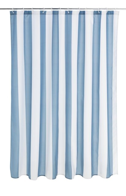 Argos Home Striped Shower Curtain - Blue & White - image 1