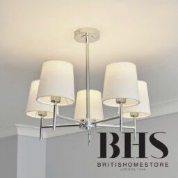 BHS Louisa Metal 5 Light Semi Flush Ceiling Light- White - thumbnail 2