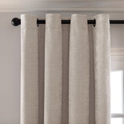 Habitat Thermal Chenille Blackout Eyelet Curtains - Cream - 168x183cm