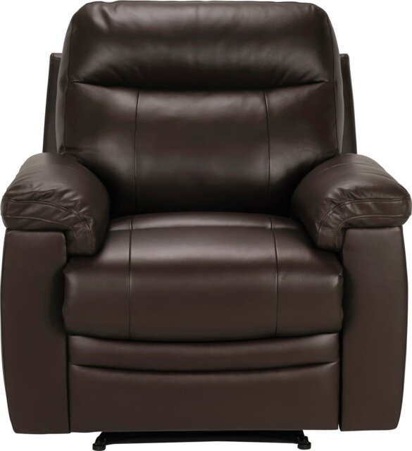 Argos Home Paolo Leather Mix Manual Recliner Chair - Brown - image 1