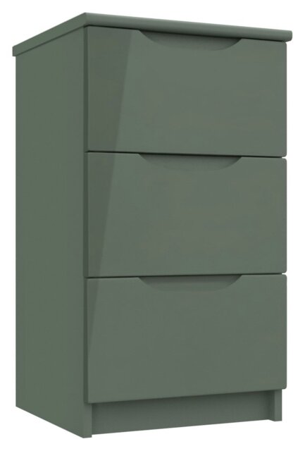 Legato 3 Drawer Bedside Table - Green - image 1