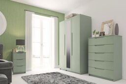 Legato 3 Drawer Bedside Table - Green - thumbnail 2