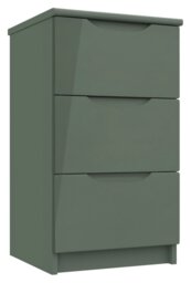 Legato 3 Drawer Bedside Table - Green - thumbnail 1