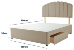 Silentnight Small Double 2 Drawer Divan Bed Base - Sandstone - thumbnail 2