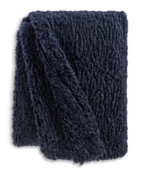 Habitat Faux Shearling Throw - Navy - 125X150cm - thumbnail 2