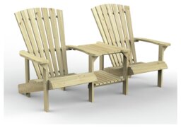 Forest Garden Florida Wooden Garden Love Seats - Natural - thumbnail 2