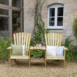 Forest Garden Florida Wooden Garden Love Seats - Natural